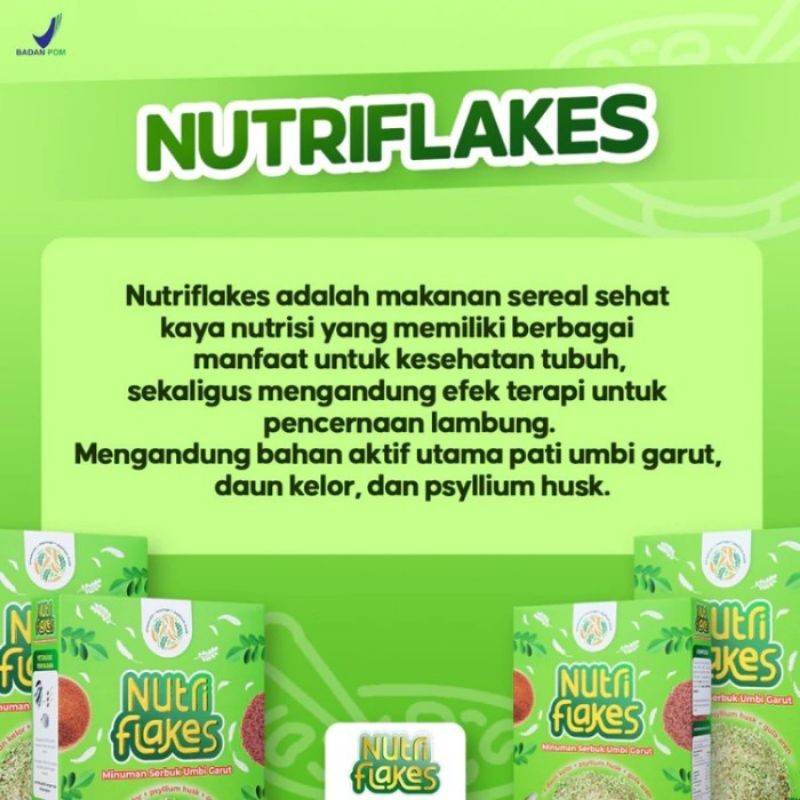 

QH Nutriflakes Sereal Umbi Garut Atasi Asam Lambung Gerd dan Maag Terlaris