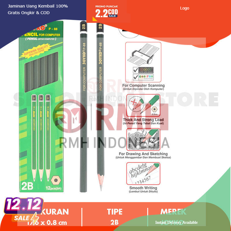 

Pensil 2B JOYKO P-88 2B 1 BOX 12 PCS SNS OFFICIAL STORE