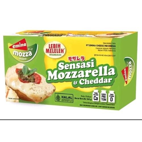 

EMINA MOZZA CHEDDAR 150 GRAM- KEJU SENSASI MOZZARELLA & CHEDDAR