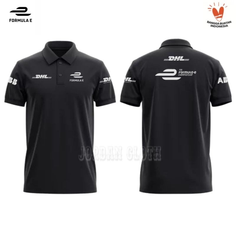 Polo shirt Tshirt Kaos Kerah Balap Formula E ABB FIA DHL