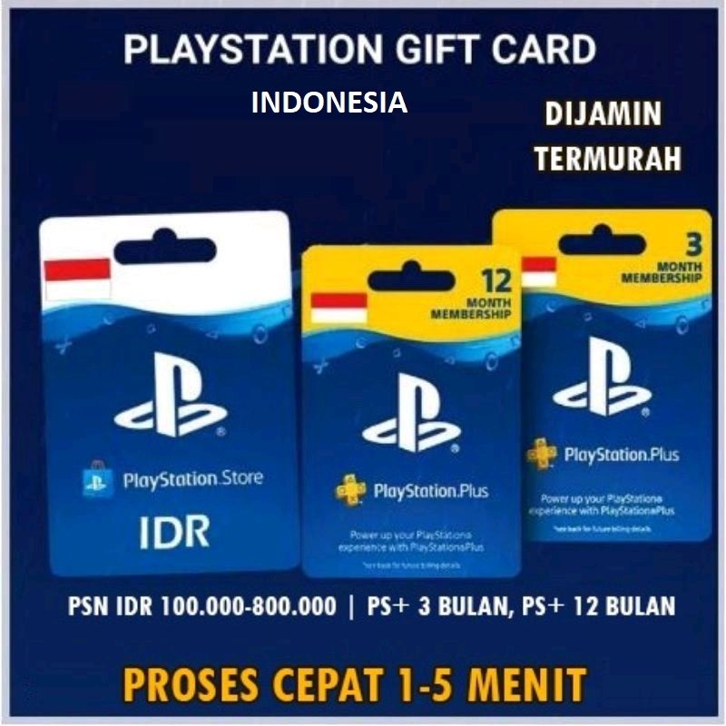 PS WALLET PS5 PS4 PSNCard Playstation Network Card Indonesia Murah Cepat