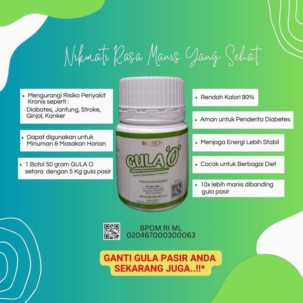 

DISTRIBUTOR RESMI GULA 0 NOL KALORI 1 BOTOL 50GR ORIGINAL BIO RICH MALAYSIA