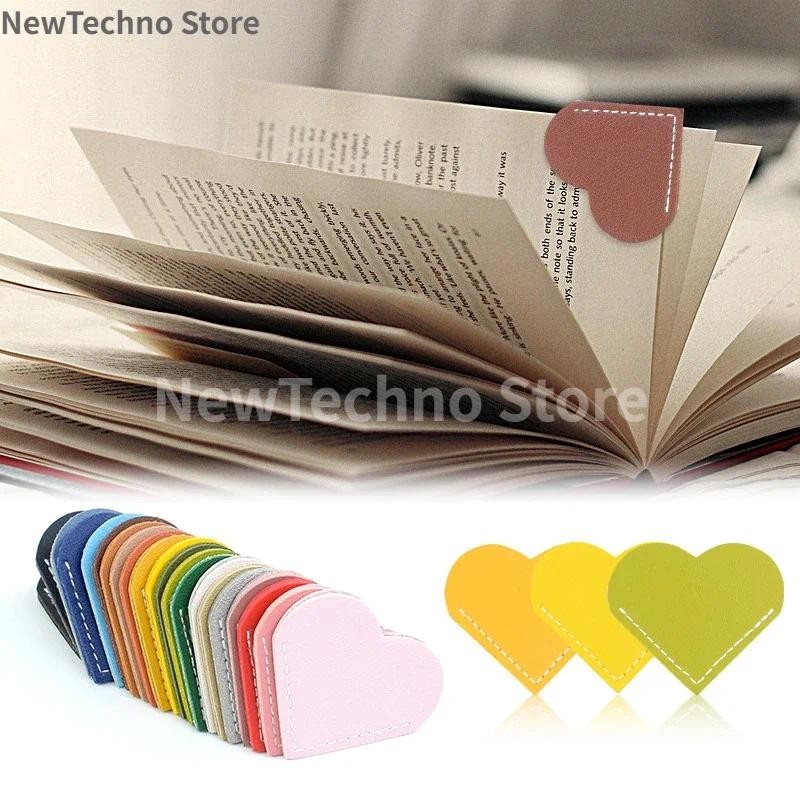 

Bookmarker for books Creative PU Leather Love Heart Reading Book mark Book Page Marker Stationery Supplies Student Bookmark Gift