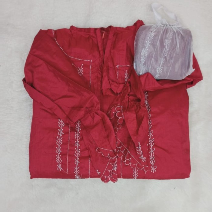 mukena parasut ponco terusan traveling - maroon