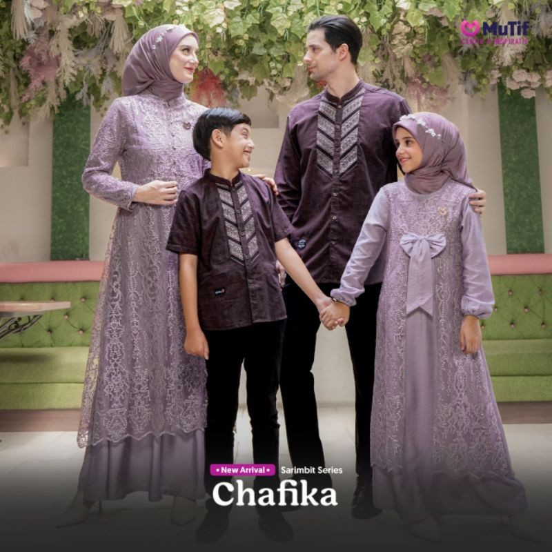 Mutif Sarimbit Series 2025 Chafika| Sarimbit Keluarga Lebaran Mutif Chafika Brukat| Gamis Mutif Prem