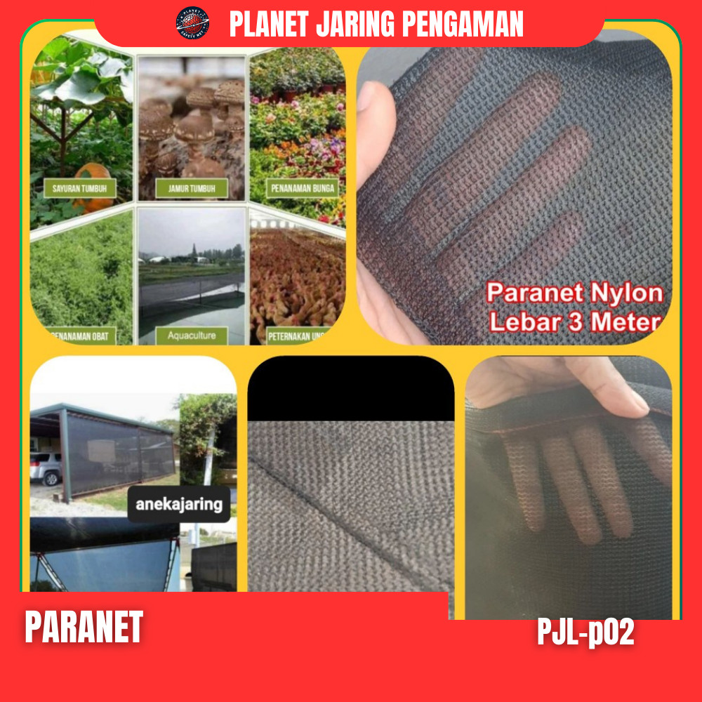 Paranet Nylon 85% Lebar 3 Meter Shading Net Murah Eceran Berkulaitas - Hitam
