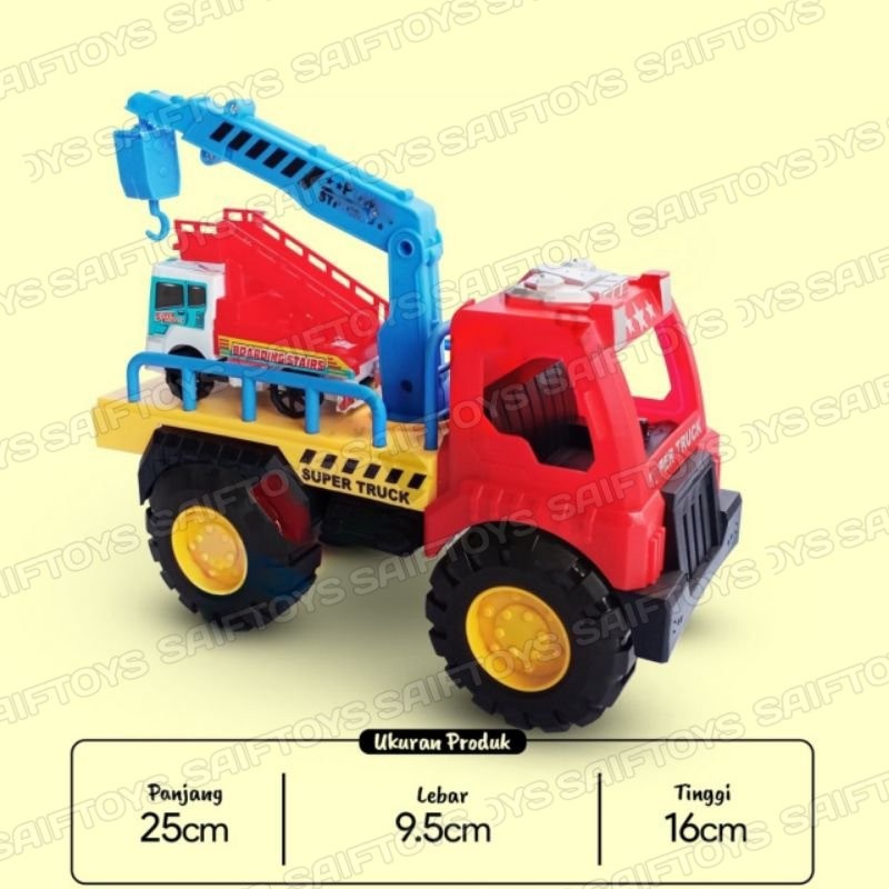 Mainan Anak Truk Derek Mobil / Mainan Truk kontruksi Derek / Mainan Truk Derek