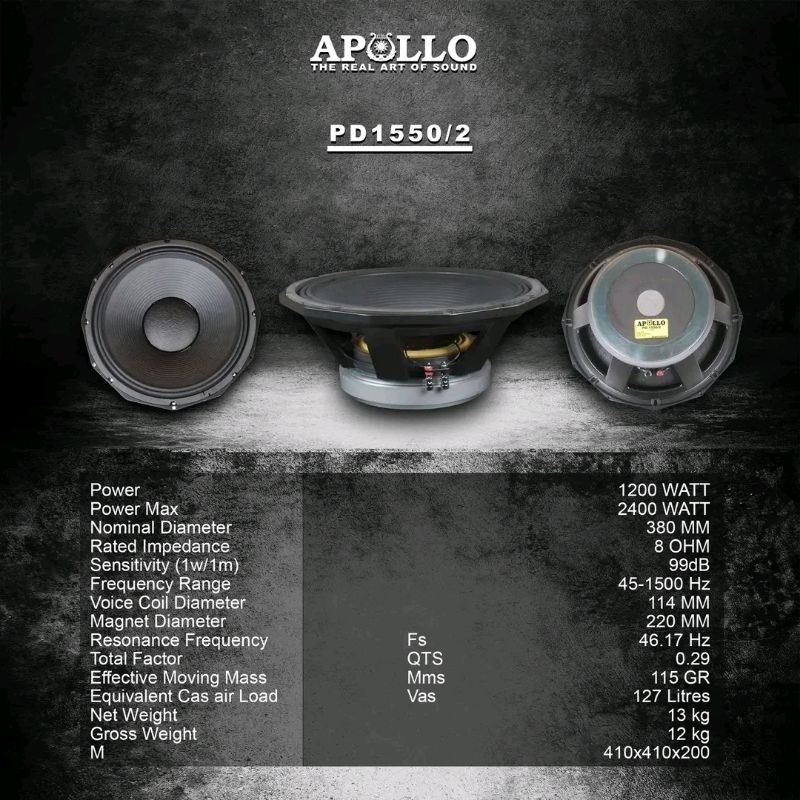SPEAKER APOLLO 15 INCH PD1550/2 ORIGINAL