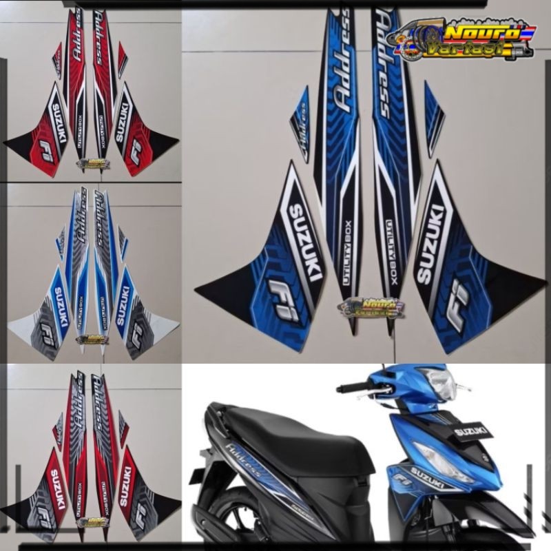 aksesoris striping Suzuki Address fi 2019 sticker Lis body standar