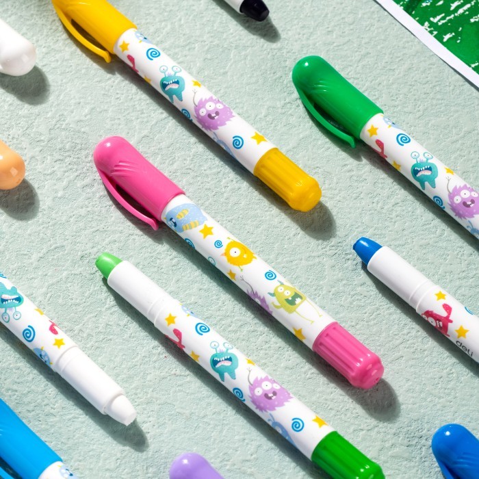 

Deli Gel Crayon / Krayon 12 24 Warna Tidak Mengotori Tangan EC211 - 24 pcs