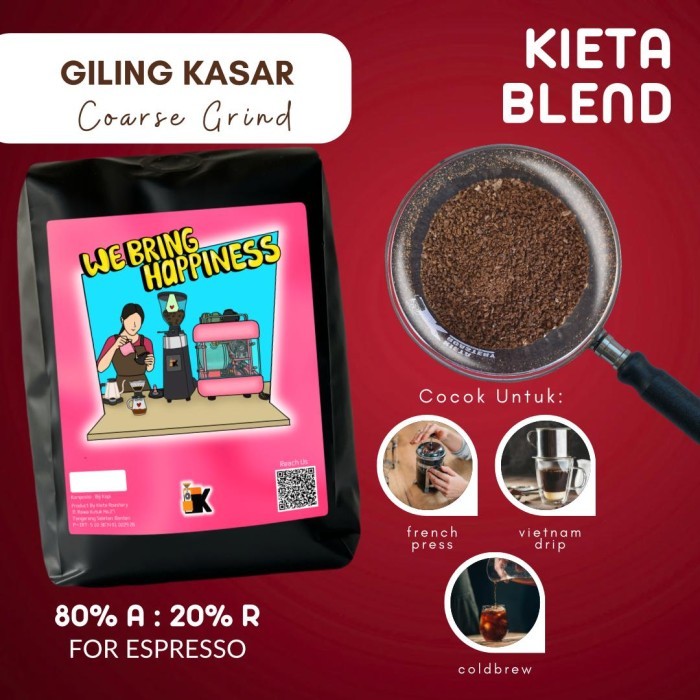 

[PROMO] Biji kopi Espresso Blend Kieta 1kg - Giling Kasar, 1000G/1KG