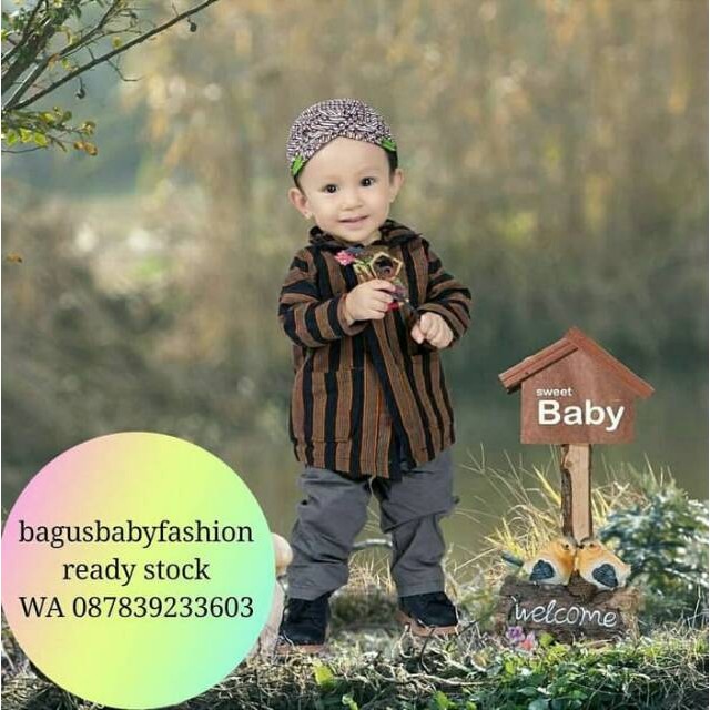 Baju PAKAIAN TRADISIONAL ANAK LAKI LAKI SURJAN LURIK MURAH ADAT JOGJA SOLO