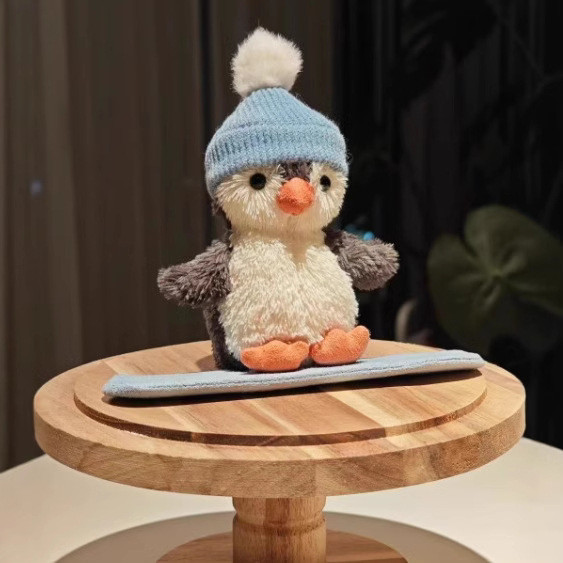 Jellycat New Christmas Skateboard Penguin Plush Toy Cute Gift Holiday Stuffed Doll