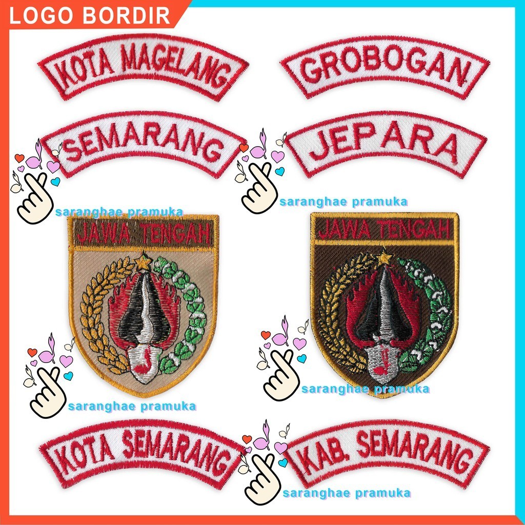 Bordir Kwarcab Lokasi Pramuka Kwarda Jawa Tengah dan Lokasi Seluruh Jawa Tengah Pramuka Logo Bordir