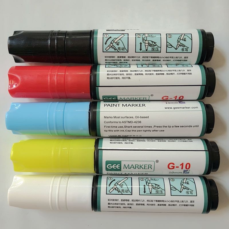 

GEEMARKER Extra Thick Flat Head Paint Marker Pen Oil Based 10/16MM Wide Square Tip Paint Pen Marker Metallic Pen for Steel Wood