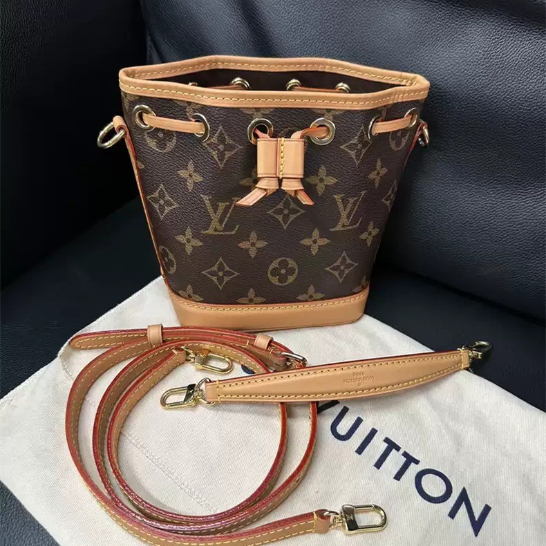 【bekas asli】（M81266） LV Nano Noé/Louis Vuitton tas ember mini/tas selempang bahu untuk wanita