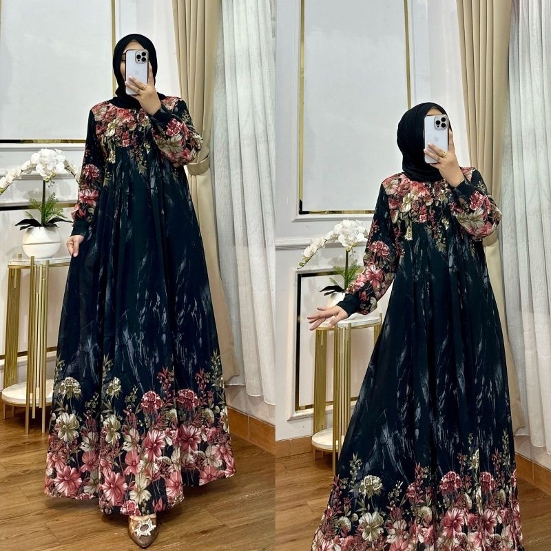 [BEST SELLER] Nura Collection Official - Nuriel Shop - Baju Gamis Wanita Terbaru - Gamis Bahan Cerut