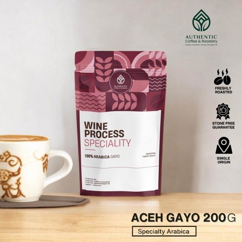 

Kopi Arabika Aceh Gayo Wine Process 200gr Authentic Coffee & Roastery Specialty