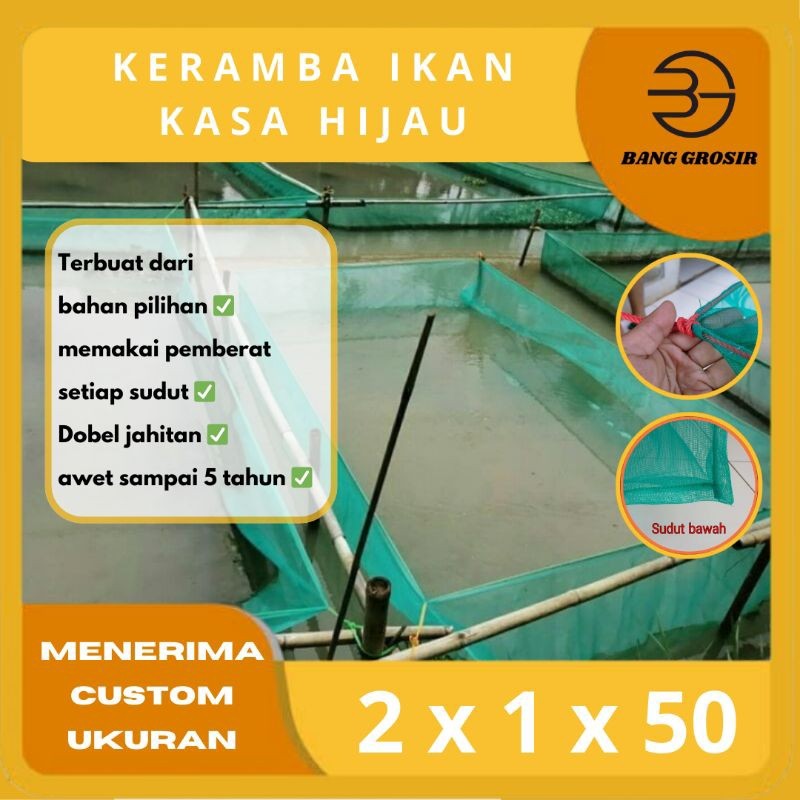 keramba ikan kasa hijau 2 x 1 x 50 keramba ikan besar keramba ikan kecil hapa jaring ikan