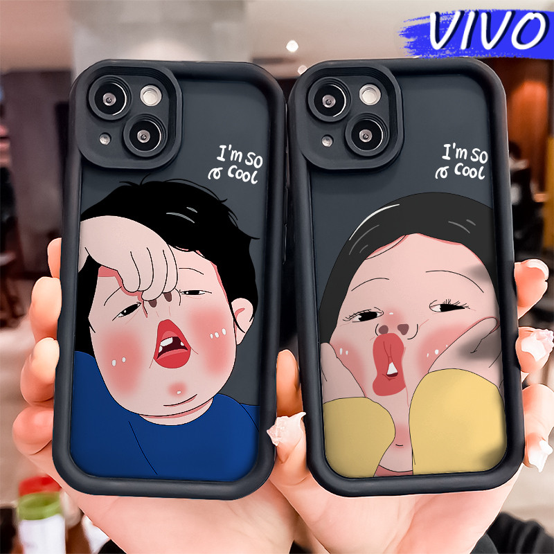 Lucu Mischievous Couple Silicone Case VIVO Y17s Y12s Y03 Y15s Y21 Y20 Y18 Y28 Y16 Y22 Y02 Y17 Soft P