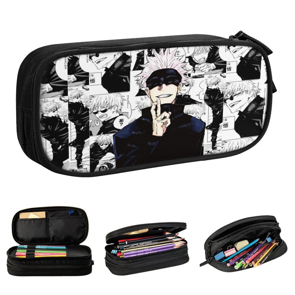

Gojo Satoru Collage Pencil Cases Anime Pencilcases Pen Holder Big Capacity Bags School Supplies Zipper Stationery