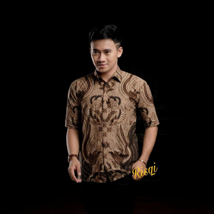 best -BATIK PRIA LENGAN PENDEK / BATIK KERJA PRIA / BATIK MEWAH BATIK PENDEK - M