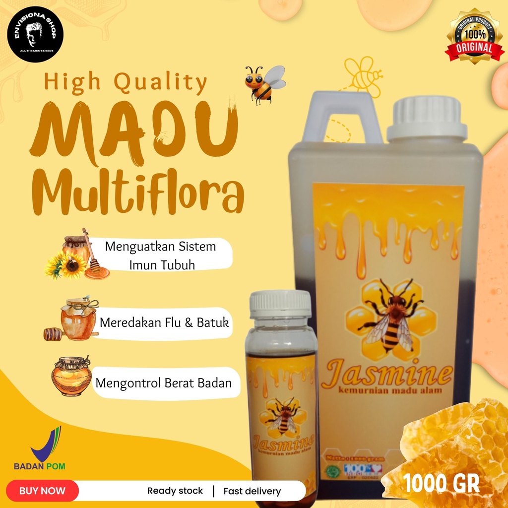 

Madu Asli Murni 100% Tanpa Campuran - Natural Raw Forest Honey Premium 1000 gram