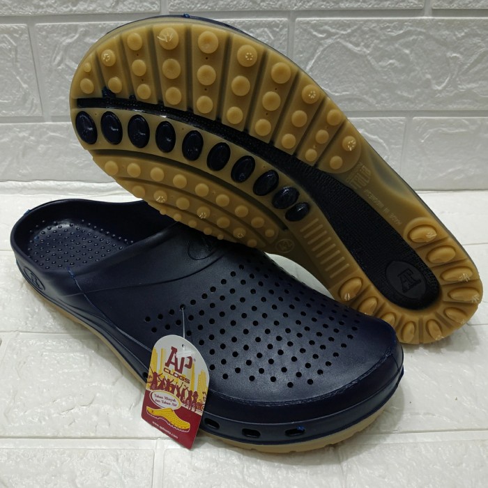 DRB SEPATU SANDAL KARET SLOP BUSTONG PRIA AP CLOGS/SENDAL SELOP COWOK AP - Biru, 39