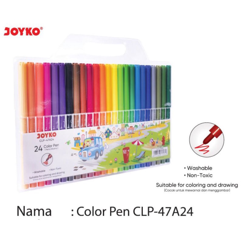

Washable Color Pen 24 Warna JOYKO CLP-47A24