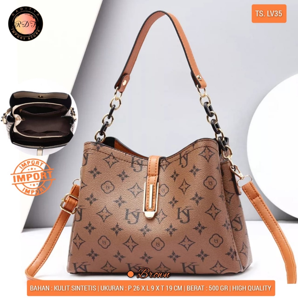 TAS SELEMPANG WANITA LV35 IMPORT BY ORI RDT CANTIK