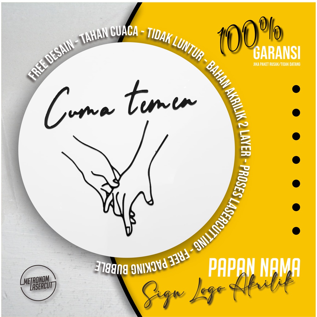 Sign Papan Nama Toko Logo Cafe Akrilik Custom Premium Signage Pop Up