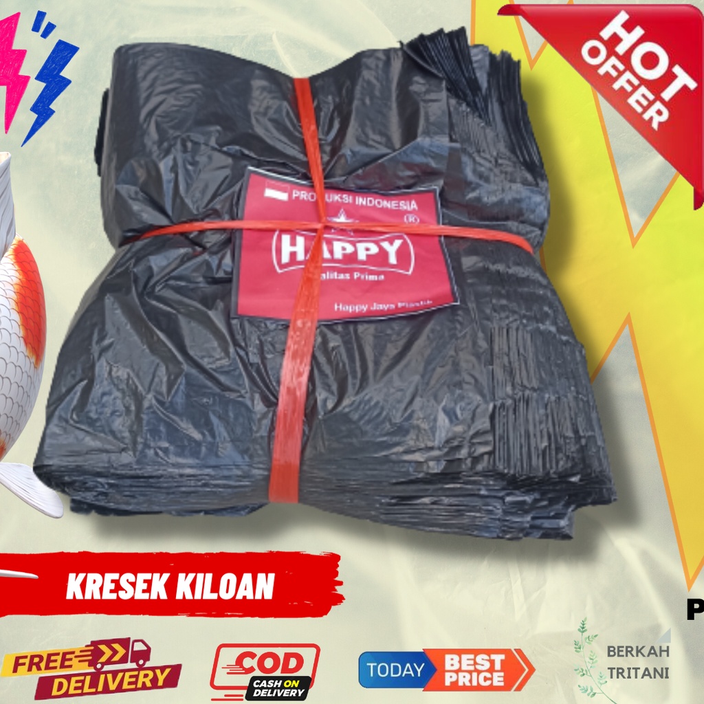 Kresek hitam kiloan plastik kresek los hitam 1kg Besar Sedang Kecil