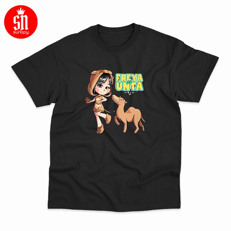 SUNOPY - Kaos Freya V8 JKT48 - Kaos Tema Emoji Hewan - Kaos JKT48 - Kaos Cotton Combed - Kaos Unisex