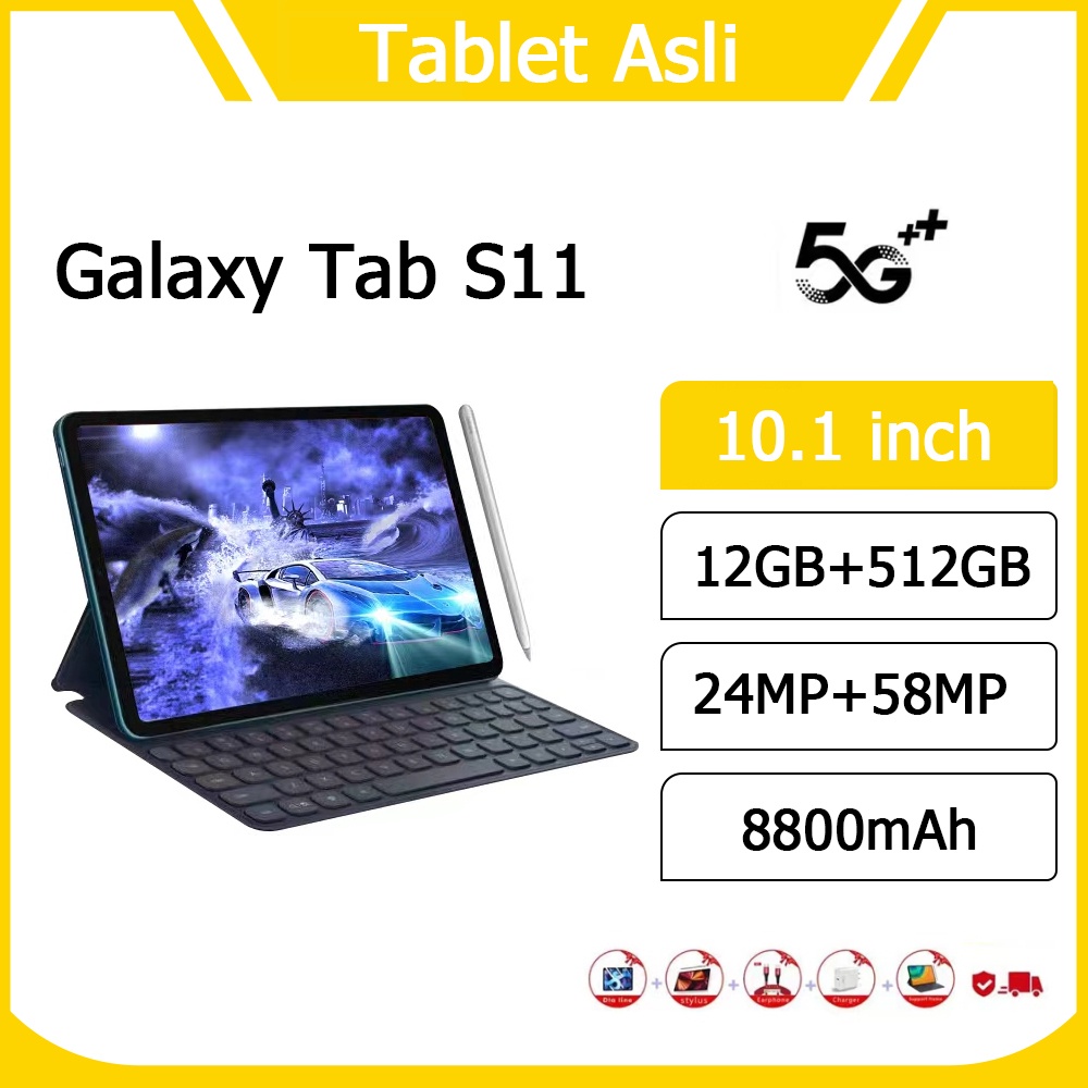 Tablet PC MatePad Galaxy S11 12GB+512GB ROM Asli Tablet baru Tablet Pembelajaran Tablet Android 8.0Inci Layar Full Screen Layar Besar Wifi 5G Dual SIM Tablet Untuk Anak Belaja laris manis