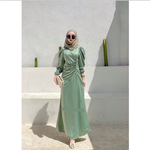 FRESIA DRESS SATIN VELVET POLOS DRESS KONDANGAN JUMBO BRIDESMAID DRESS GRADUATION DRESS GAUN GAMIS J