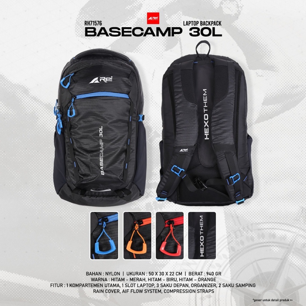 Tas Ransel Pria Basecamp 30 Liter Daypack Tas Laptop 30 Liter Arei Outdoorgear