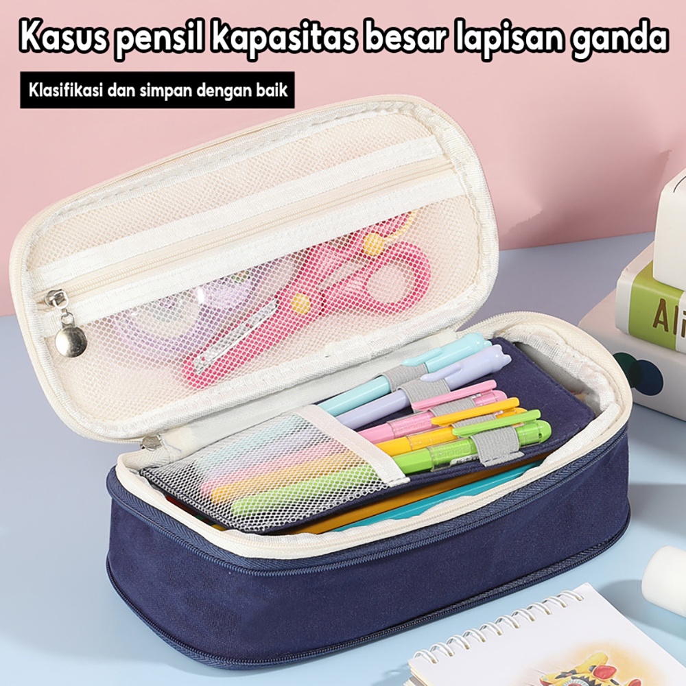 

Kapasitas Besar Pensil Tas Kantong Dudukan Kotak untuk Anak Perempuan Kantor Siswa Alat Tulis Organizer Perlengkapan