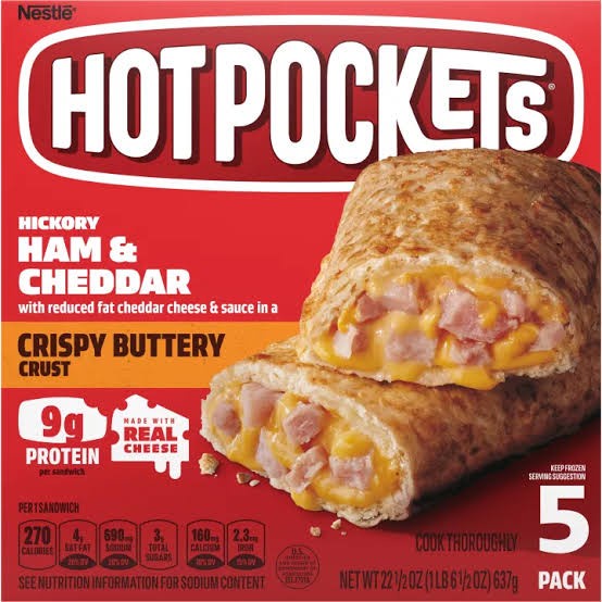 

HOT POCKETS Hickory Ham & Cheddar 5's 637gr (Non Halal)