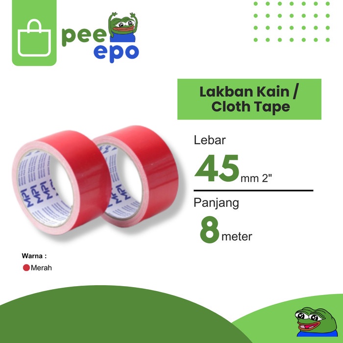 

Lakban Kain / Cloth Tape 45 mm x 8 Meter 2 Inch Merk MPI - Merah