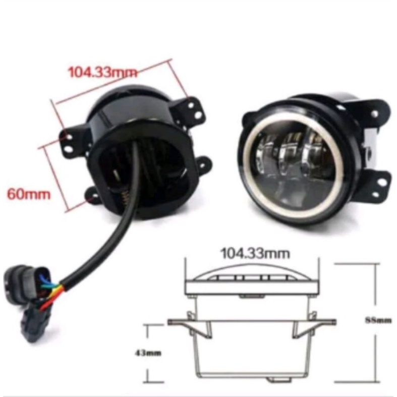 LAMPU FOGLAMP CUSTOM DAYMAKER 3 LENSA 4 INCH UNIVERSAL