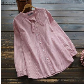 Baju murah - Zanzea_ Tunik salur garis berkualitas