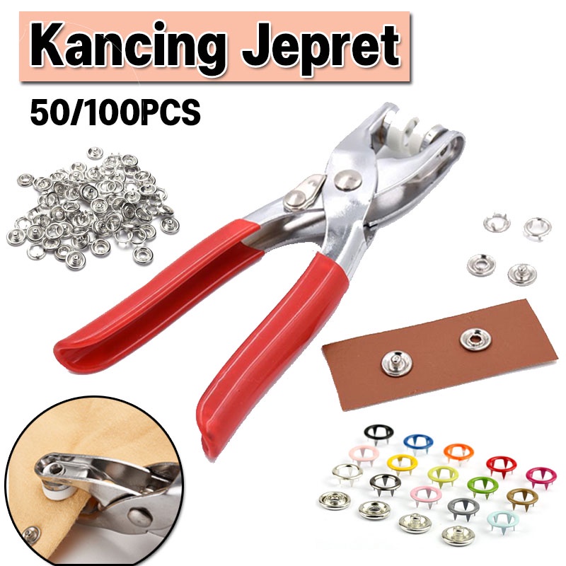 Kancing Jepret Anti Karat Bahan Stainless/Kancing Jepret/Set Tang press Kancing jepet/Alat Pres Tang