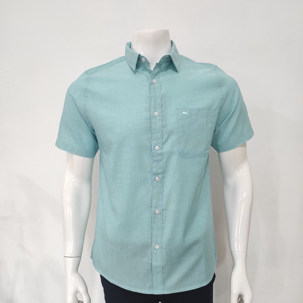 Kemeja Pria Lengan Pendek Polos / RICARDO kemeja pria POLOS tosca lengan pendek 32376