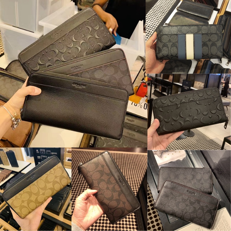 【COD】 Coach Accordion Wallet In Signature Canvas Coach Tas Pria Dompet pria Coach Dompet Panjang