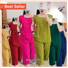 Setelan Pakaian Wanita Murah Branded PRemium - Setelan Bangkok 7/8 KATUN Rayon Premium Adem | One Se