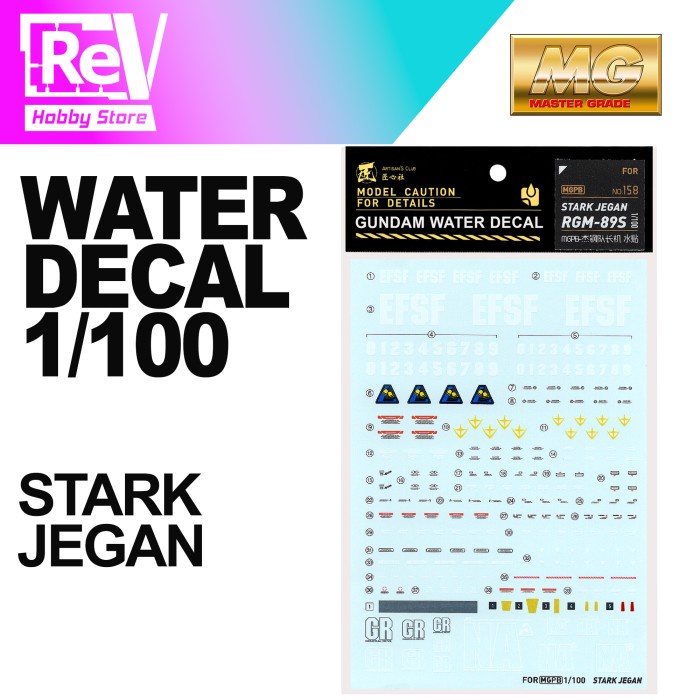 GUNDAM WATER DECAL MG STARK JEGAN MASTER GRADE