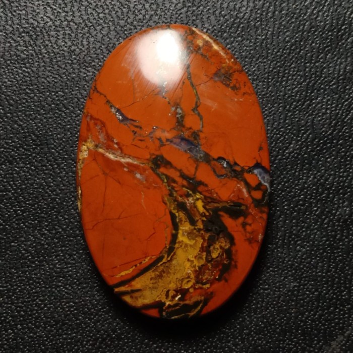 Natural Batu Akik Jasper Ati Ayam Motif Gambar Lukisan Abstrak Antik 1