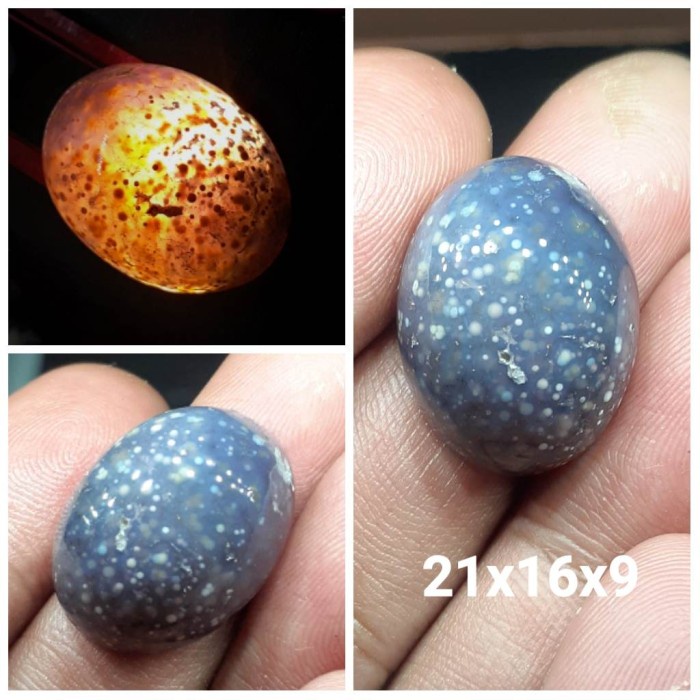 Natural Batu Akik Lumut Manakara Motif Gambar Kecubung Ungu Antik 13