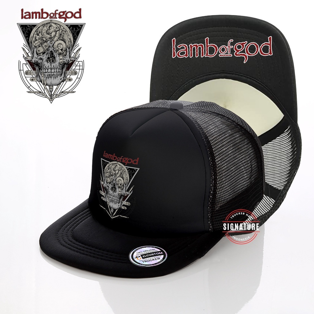 RK Lamb Of God Topi Trucker Snapback Topi cowo Topi Jaring Topi Custom Signature