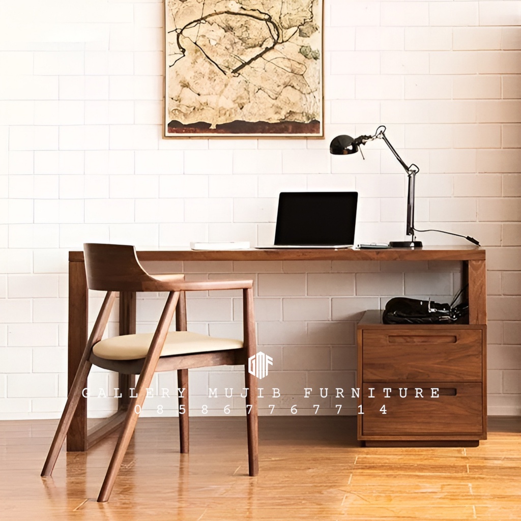 Set Meja Kerja Jati Minimalis/Set Meja Kerja Kantor